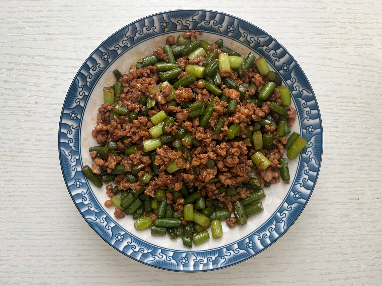 蒜苔炒肉末，三碗米饭都不够吃