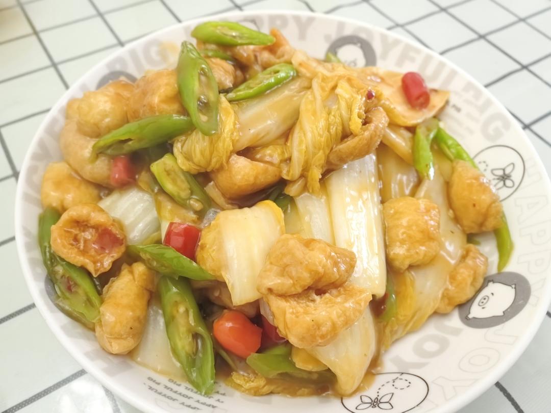 娃娃菜焖豆泡巨下饭！