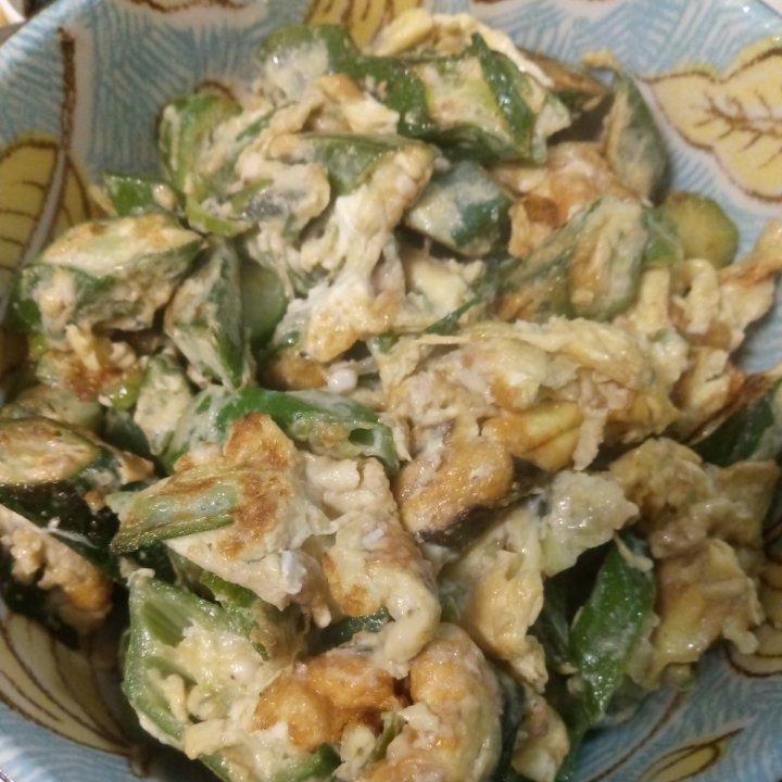 瞬间光盘的秋葵炒鸡蛋