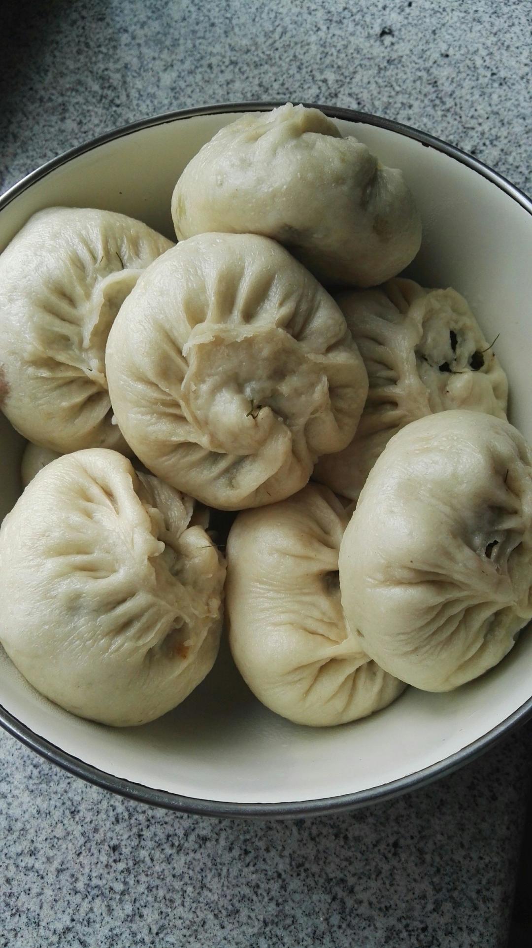 酱肉茴香苗包子