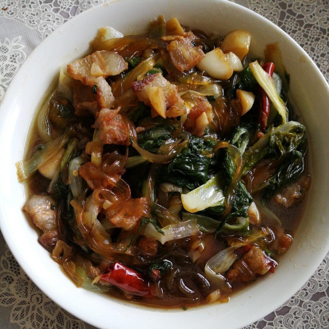 小白菜粉条炒五花肉