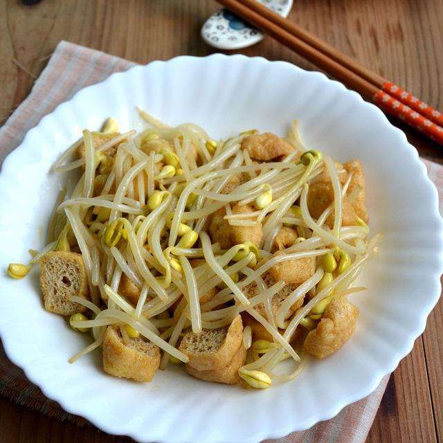 黄豆芽炒油豆腐的做法