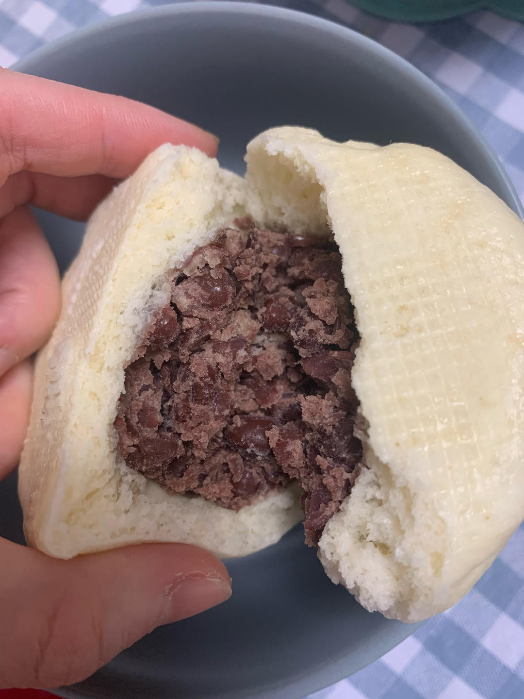 自制红豆馅蒸豆包