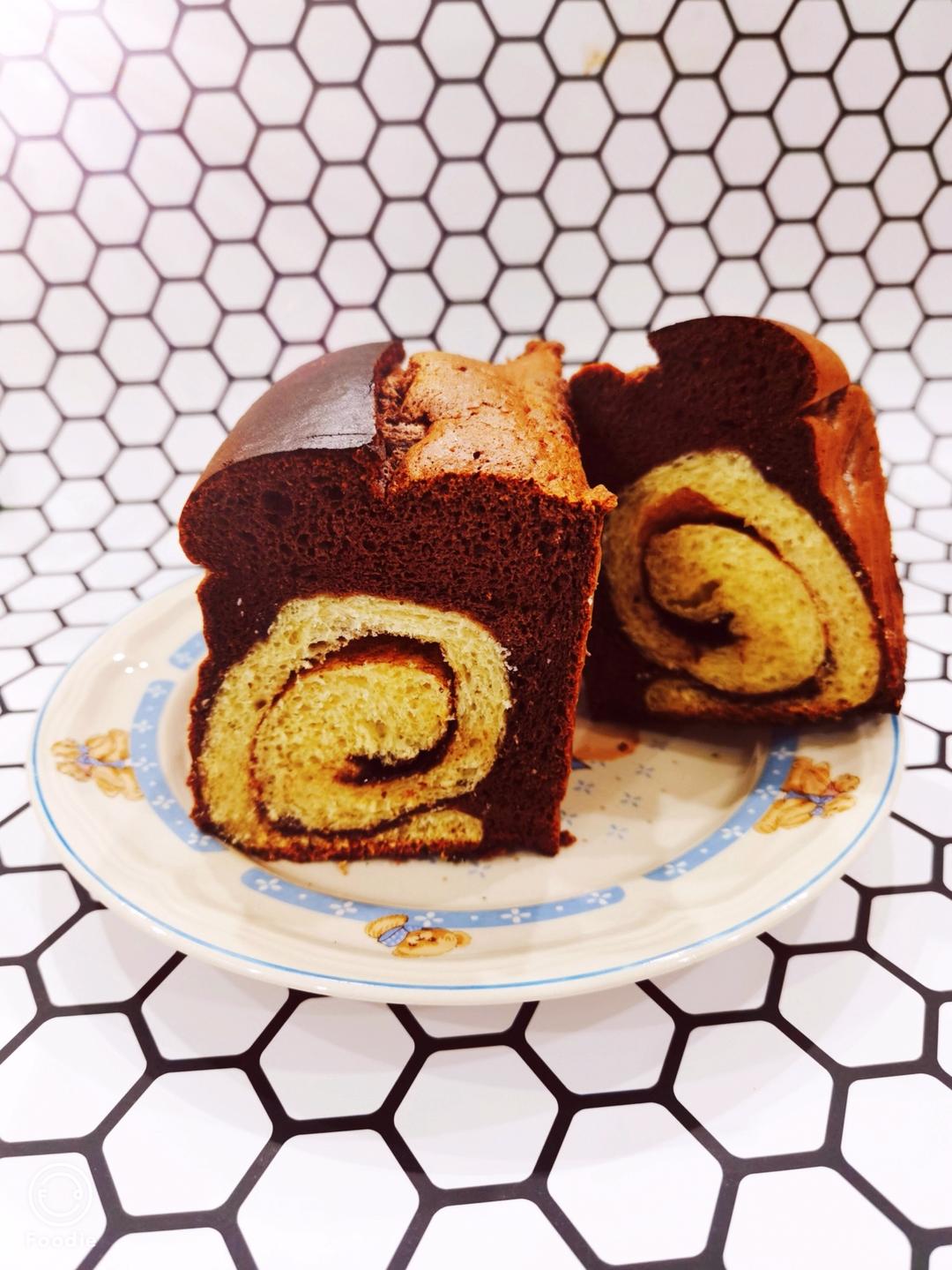 柔软的黑钻吐司🍞可可蛋糕夹牛奶吐司 一箭双雕的美味