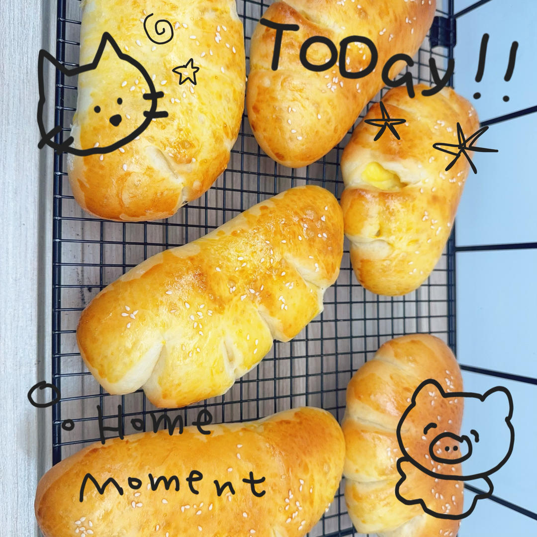 免揉！日式卡仕达面包