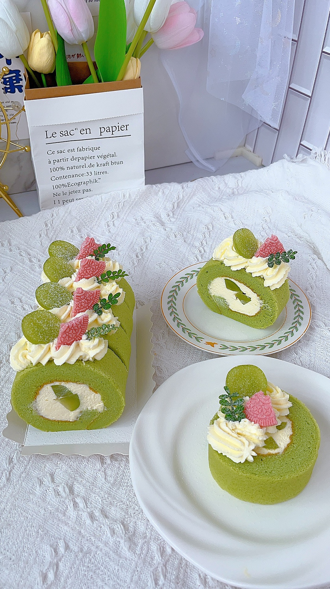 完美的阳光玫瑰斑斓蛋糕卷的做法