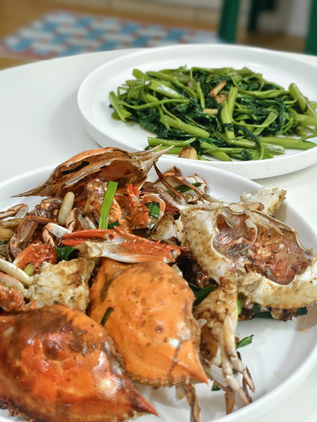 葱姜炒梭子蟹（very easy）