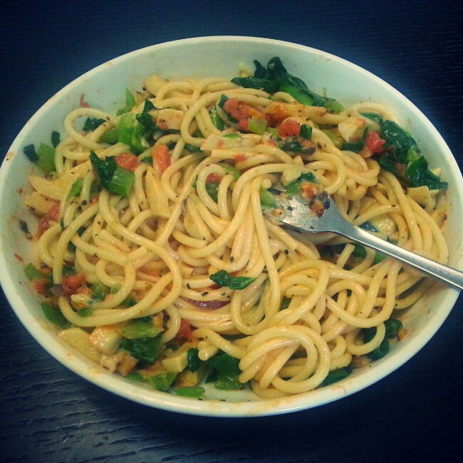 奶油培根蘑菇意面