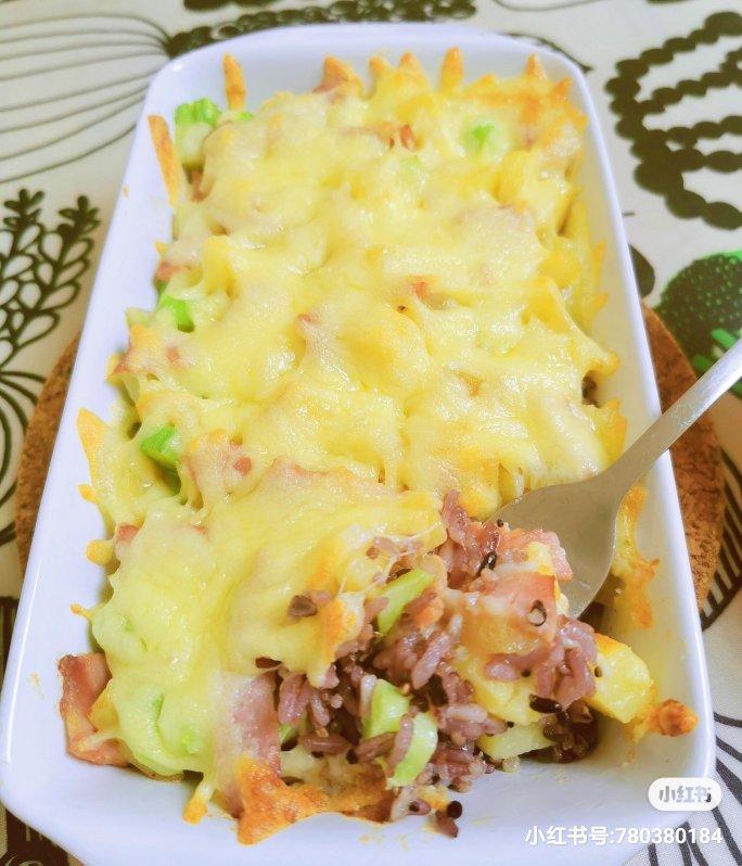 好好吃早饭——芝士杂蔬培根焗杂粮饭