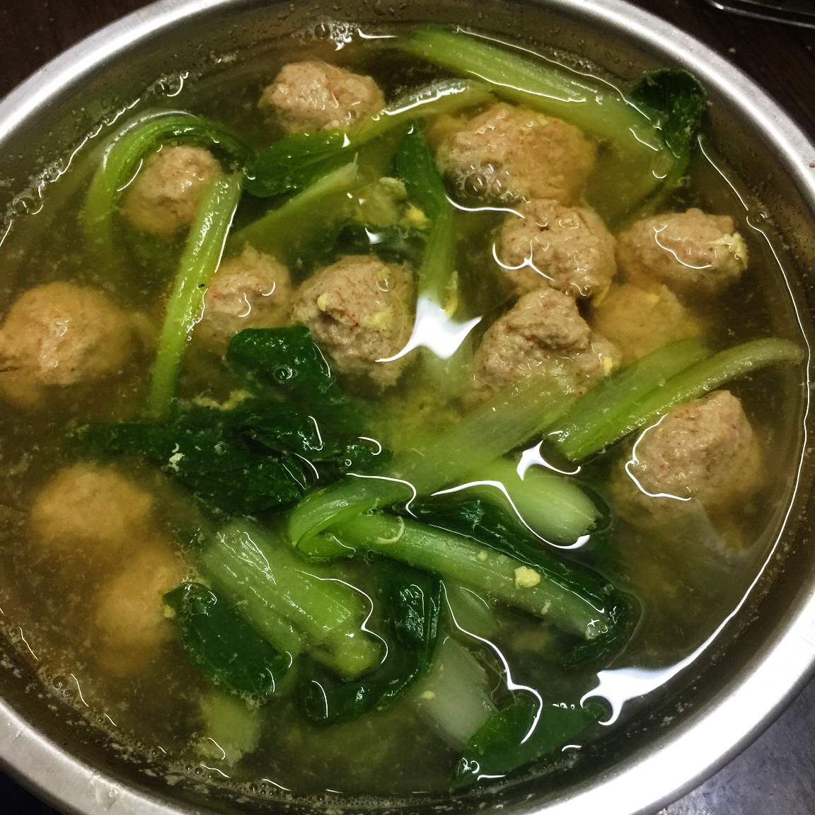 小白菜丸子汤