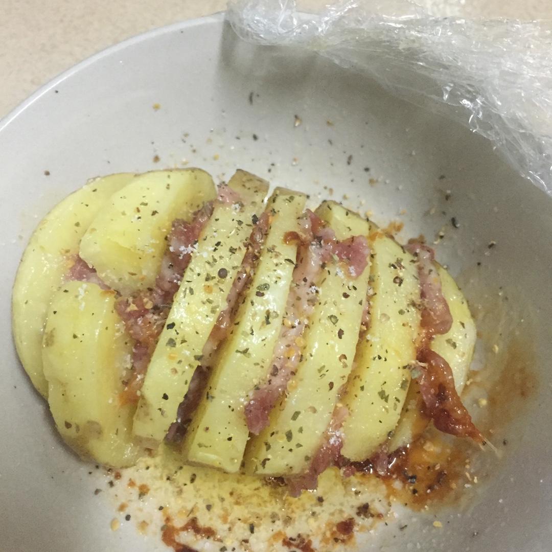 培根烤土豆-微波版