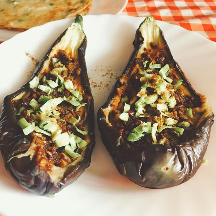 【微波炉烤茄子】