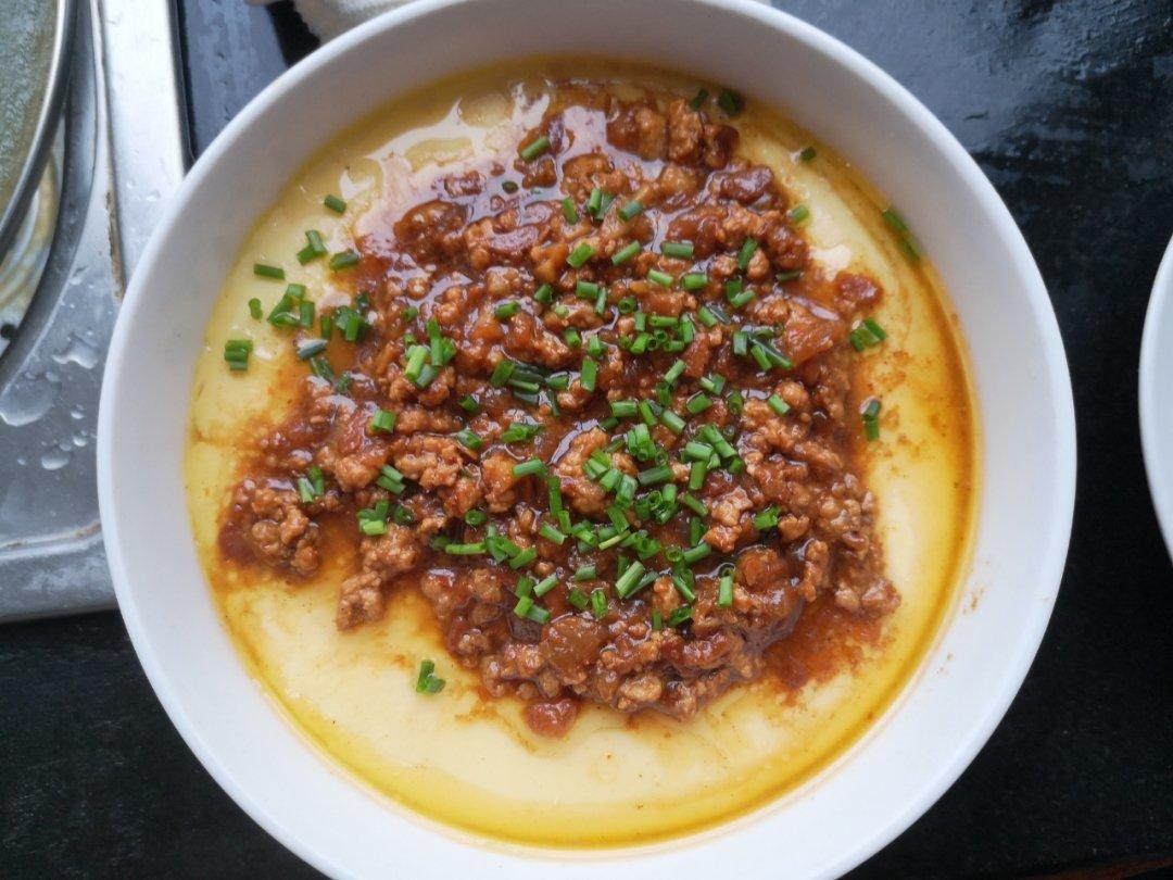 巨嫩滑肉末蒸蛋 大人小孩都爱吃