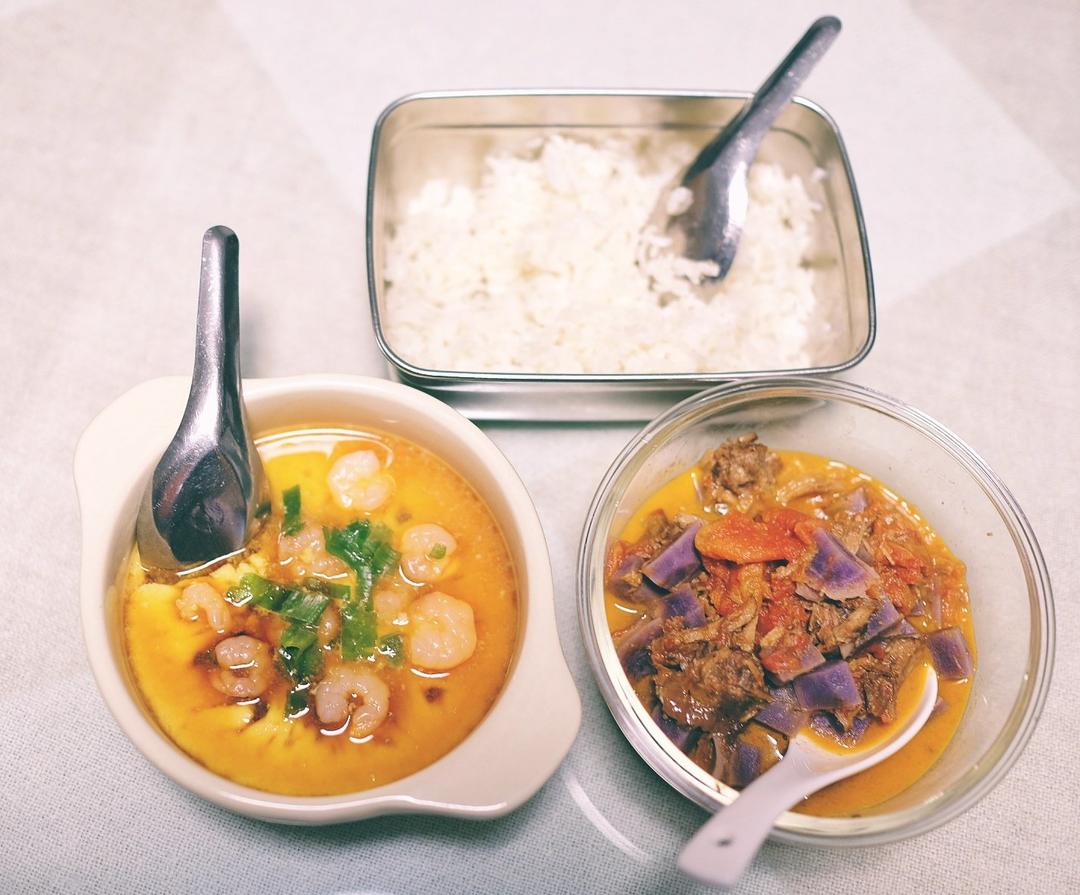 虾仁豆腐蒸水蛋