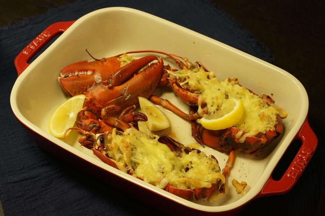 黄油芝士焗龙虾--活波士顿龙虾