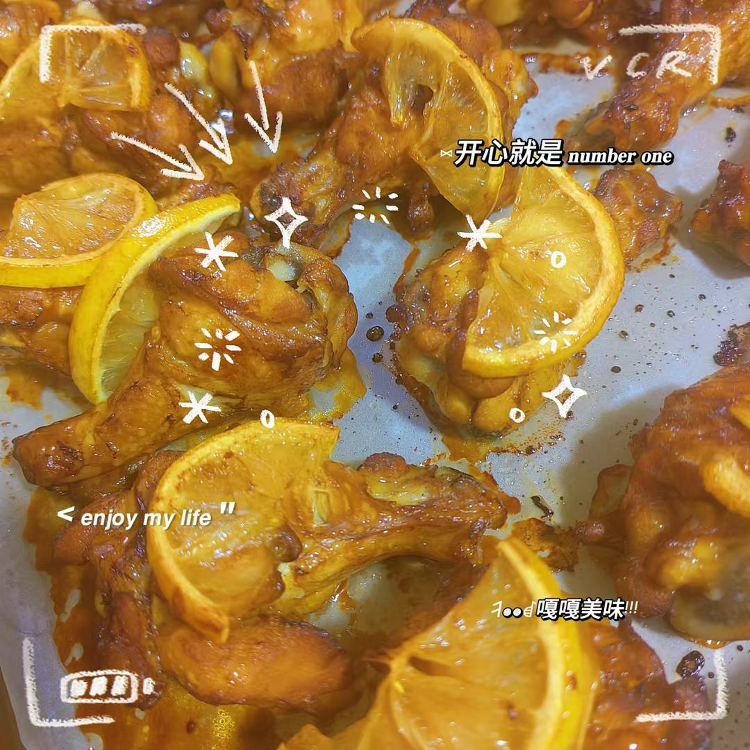 好吃到舔手指的🍋柠檬蒜香烤鸡翅-「家庭版」