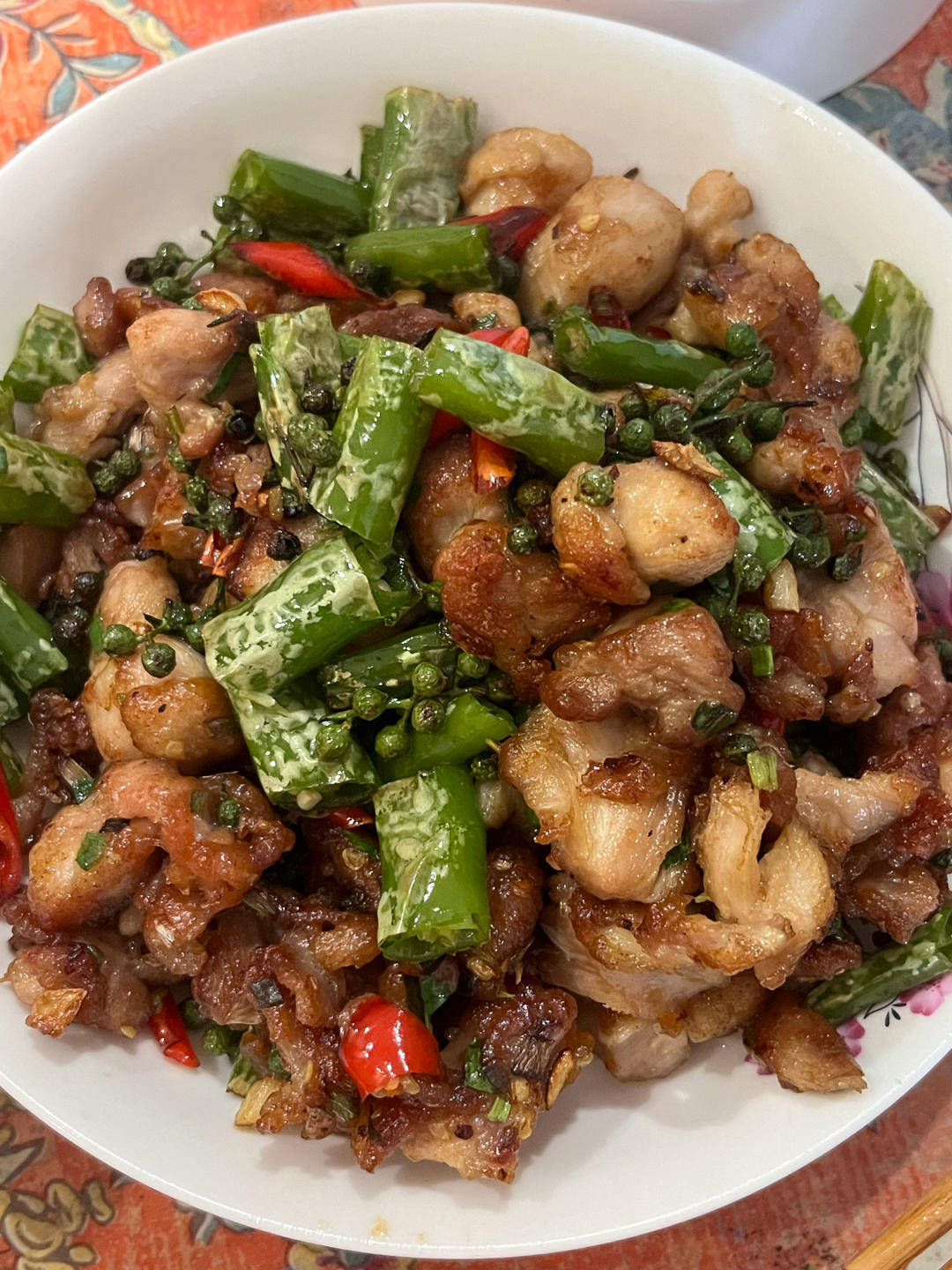 青花椒干煸鸡