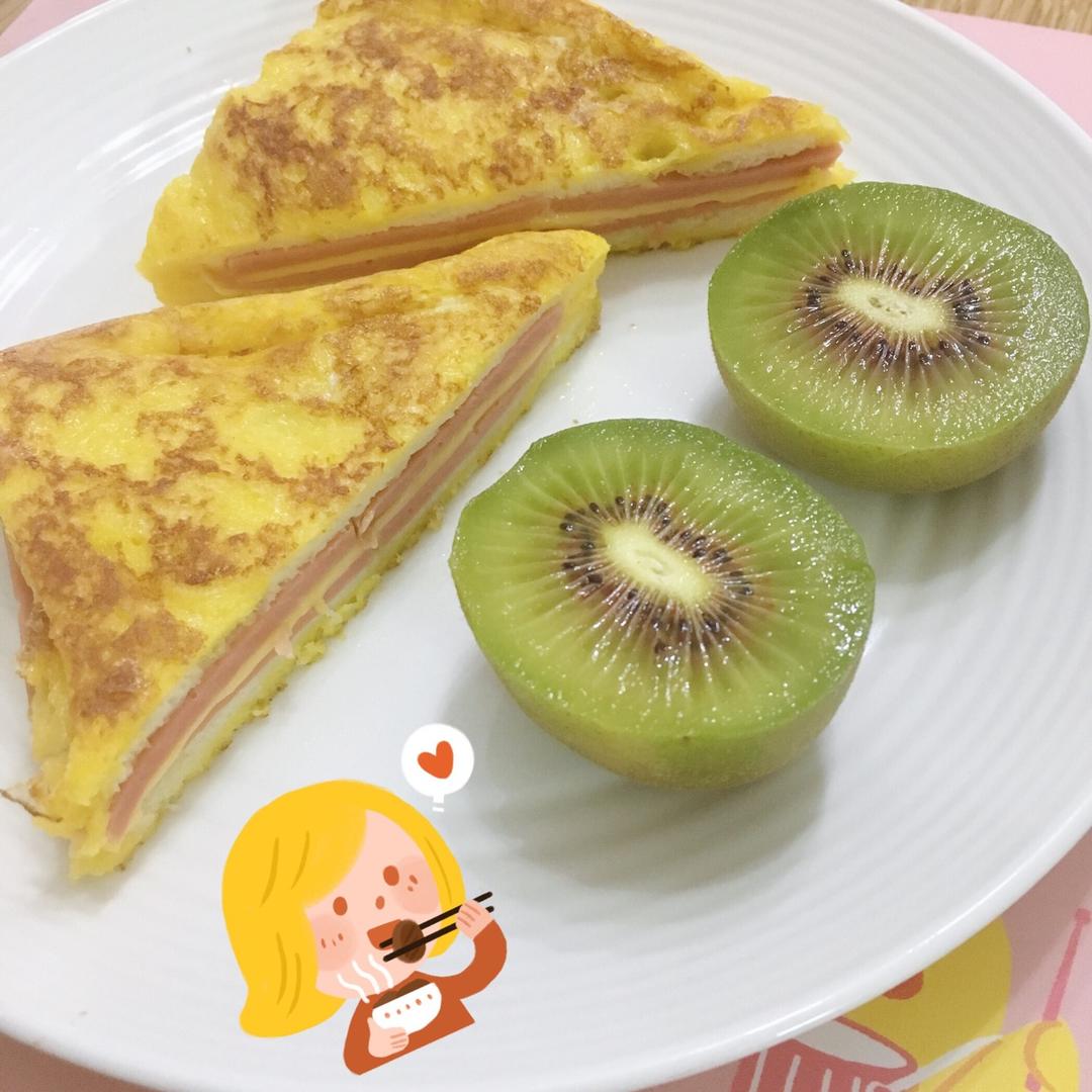 十分钟快手早餐【港式火腿西多士】