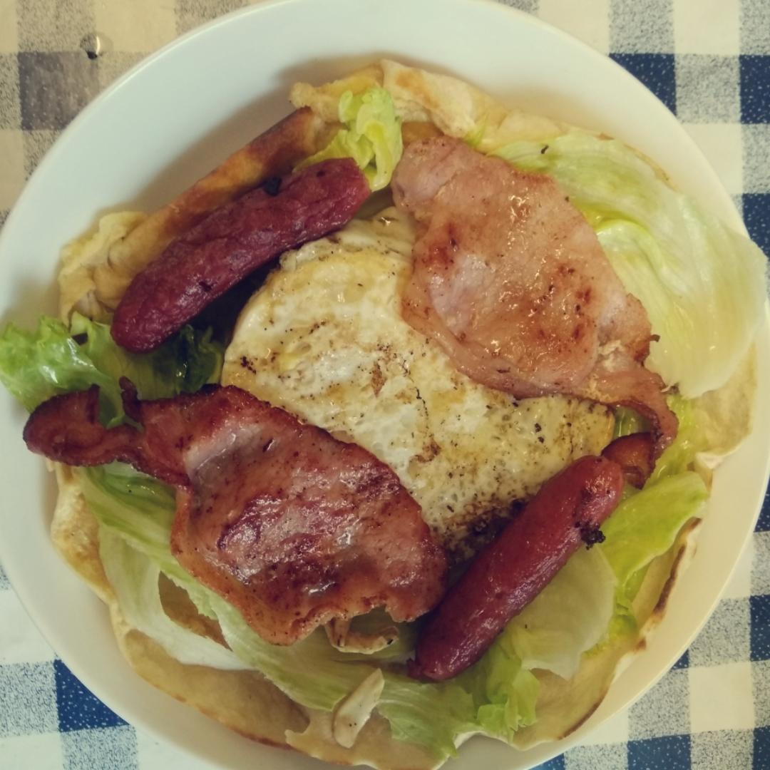 快手早餐三分钟搞定——飞饼版鸡蛋卷饼