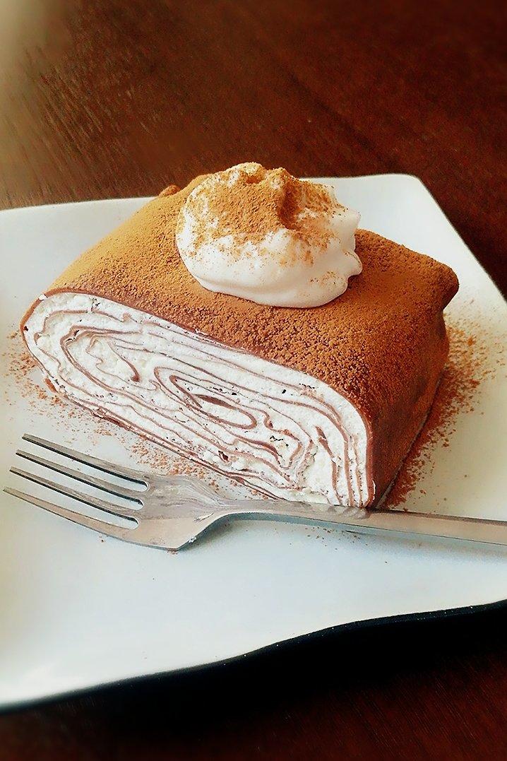 胖胖嘿嘿做的可可千层蛋糕卷