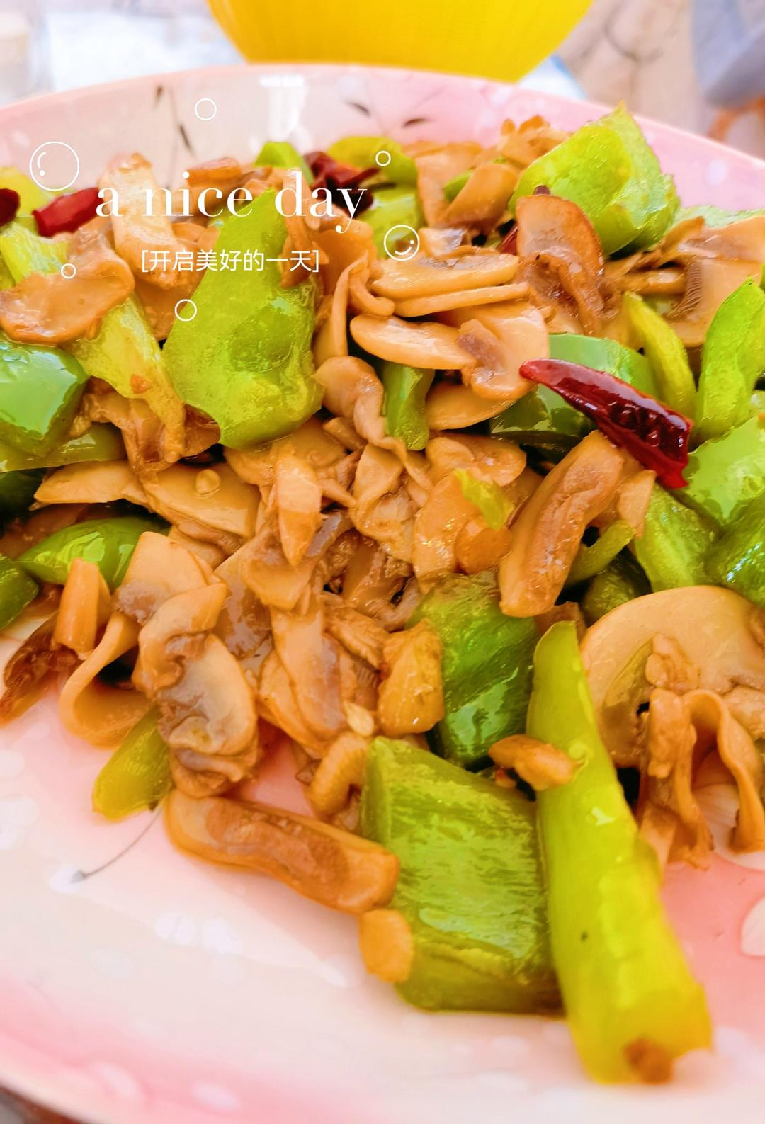 素炒鲜口蘑（白蘑菇），快手家常菜