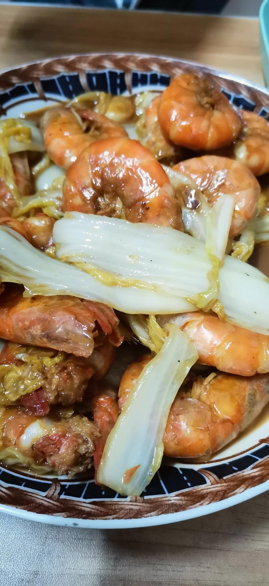 白菜炒大虾
