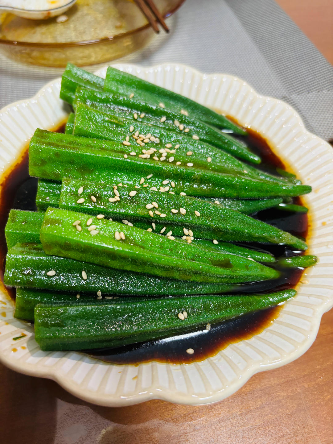 白灼秋葵