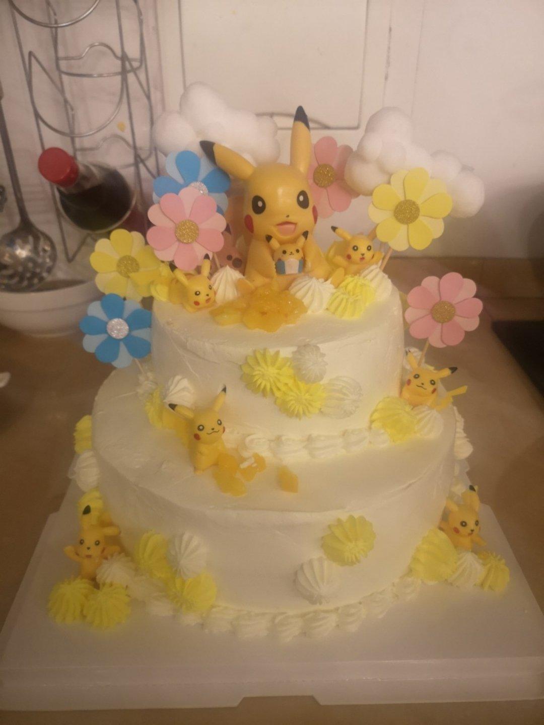 双层女宝宝儿童生日蛋糕