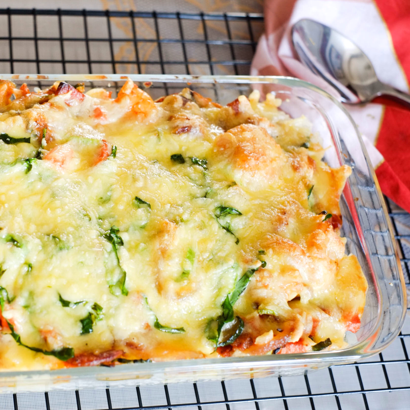 鲜虾培根芝士焗饭