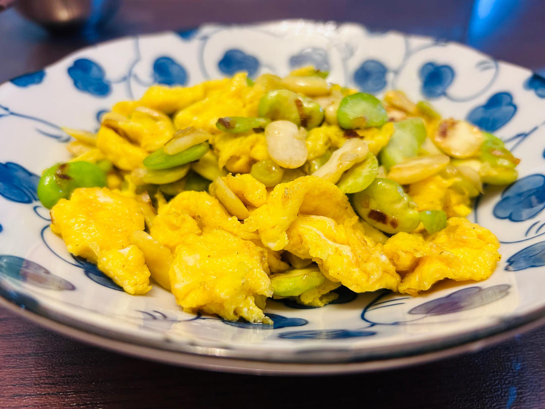 蚕豆米炒鸡蛋