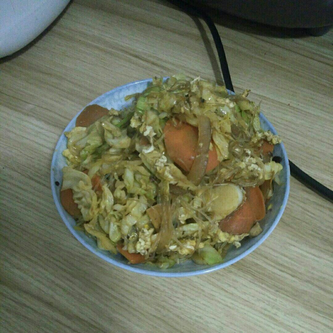 包菜鸡蛋炒粉丝