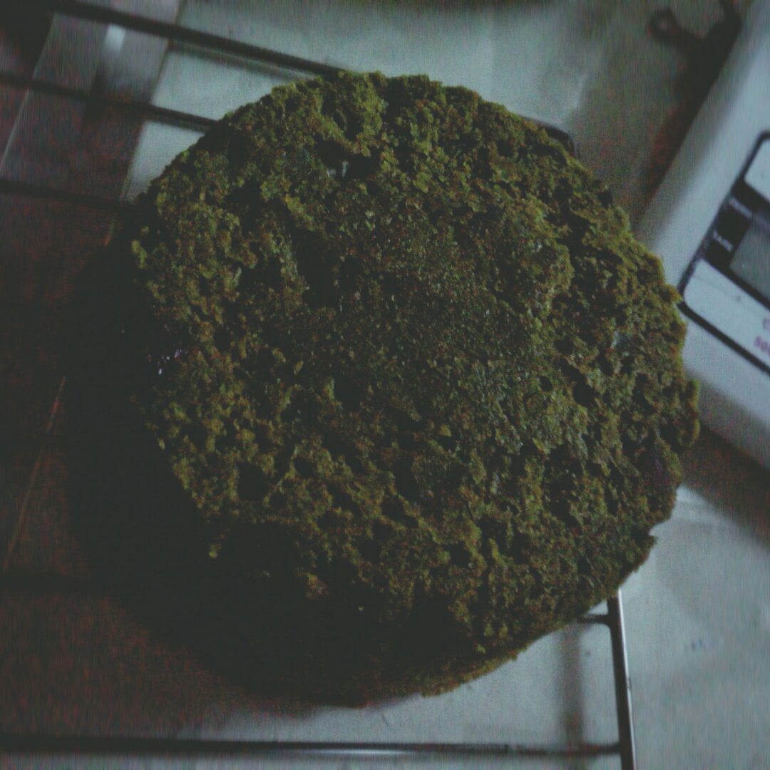 丰润的布朗尼口感-抹茶蜜红豆蛋糕
