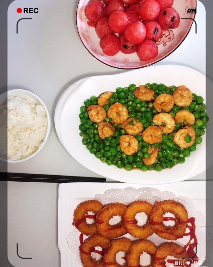 青豆炒虾仁