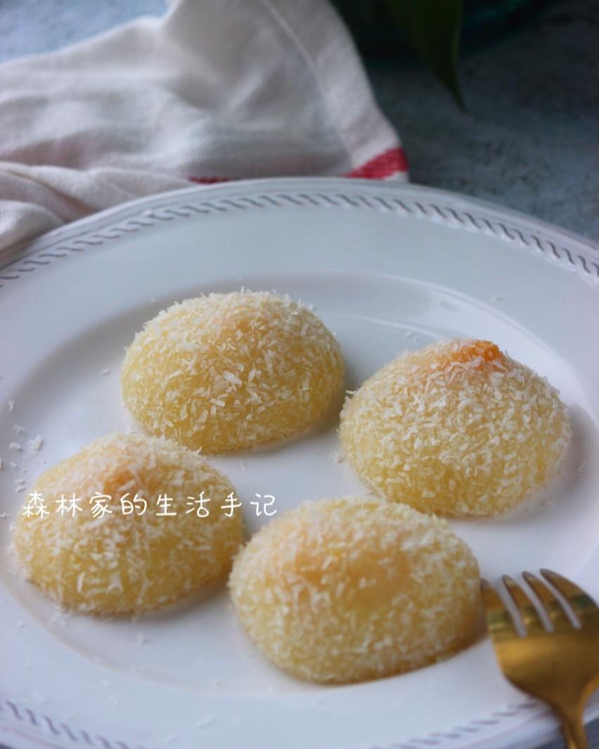 不用烤箱的快手小甜点🍮小白零失败芒果糯米糍🔆