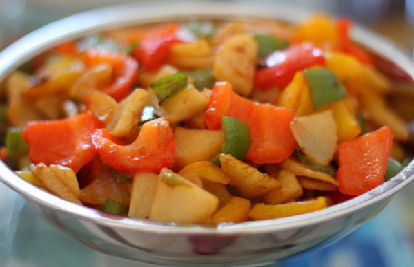 青椒番茄土豆片