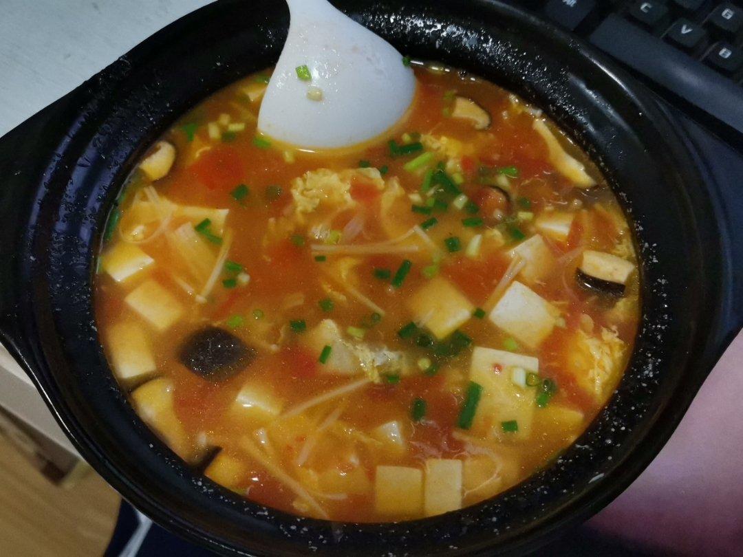西红柿菌菇豆腐汤
