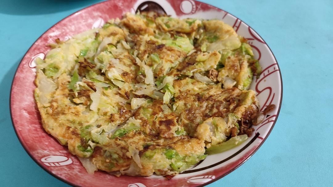 低脂低盐的包菜鸡蛋饼