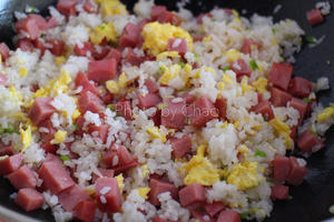 火腿蛋炒饭（用新鲜米饭炒出颗粒分明蛋炒饭）的做法 步骤10