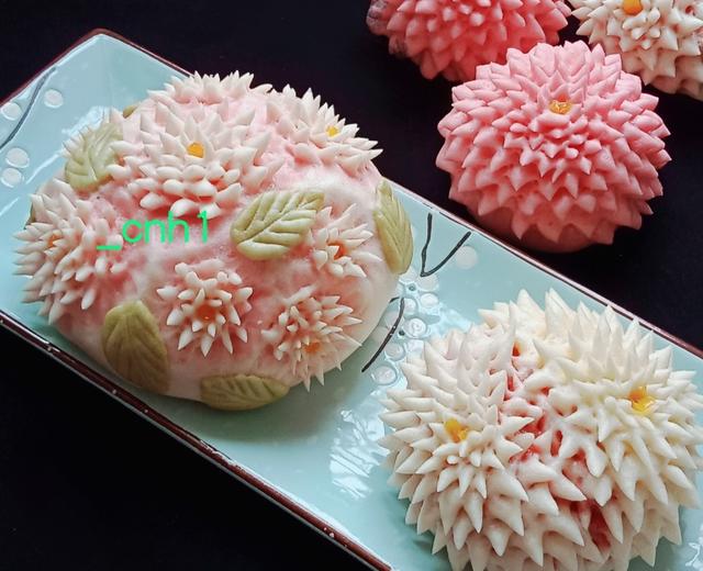 繁花朵朵菊花馒头(剪花C)*花儿馒头137的做法