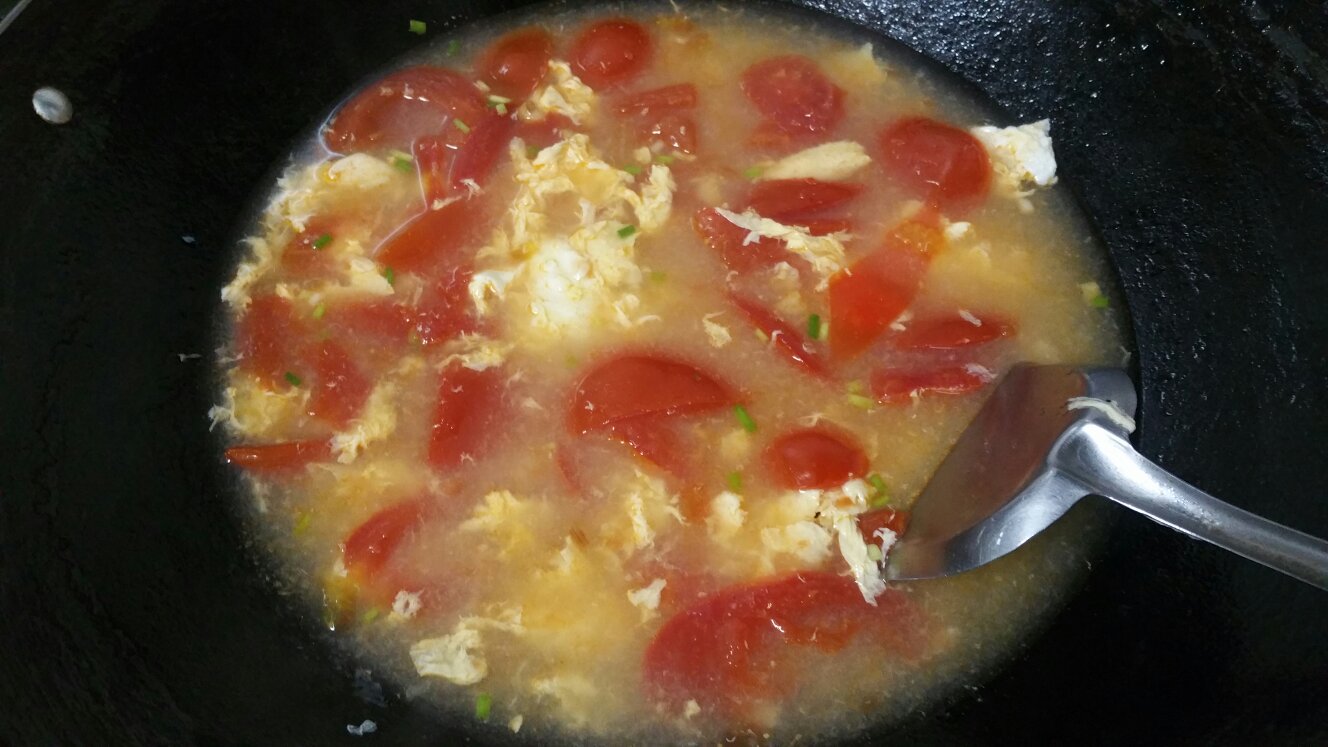 韭菜西红柿鸡蛋汤图片