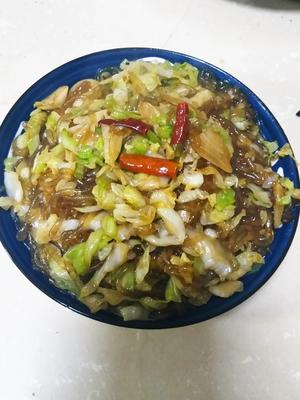 圆白菜炒粉丝——全素下饭菜的做法 步骤6