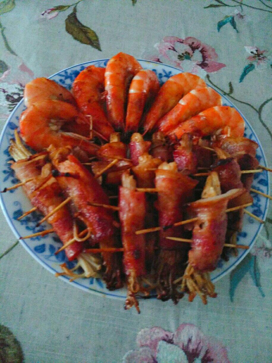 香煎培根金针菇卷