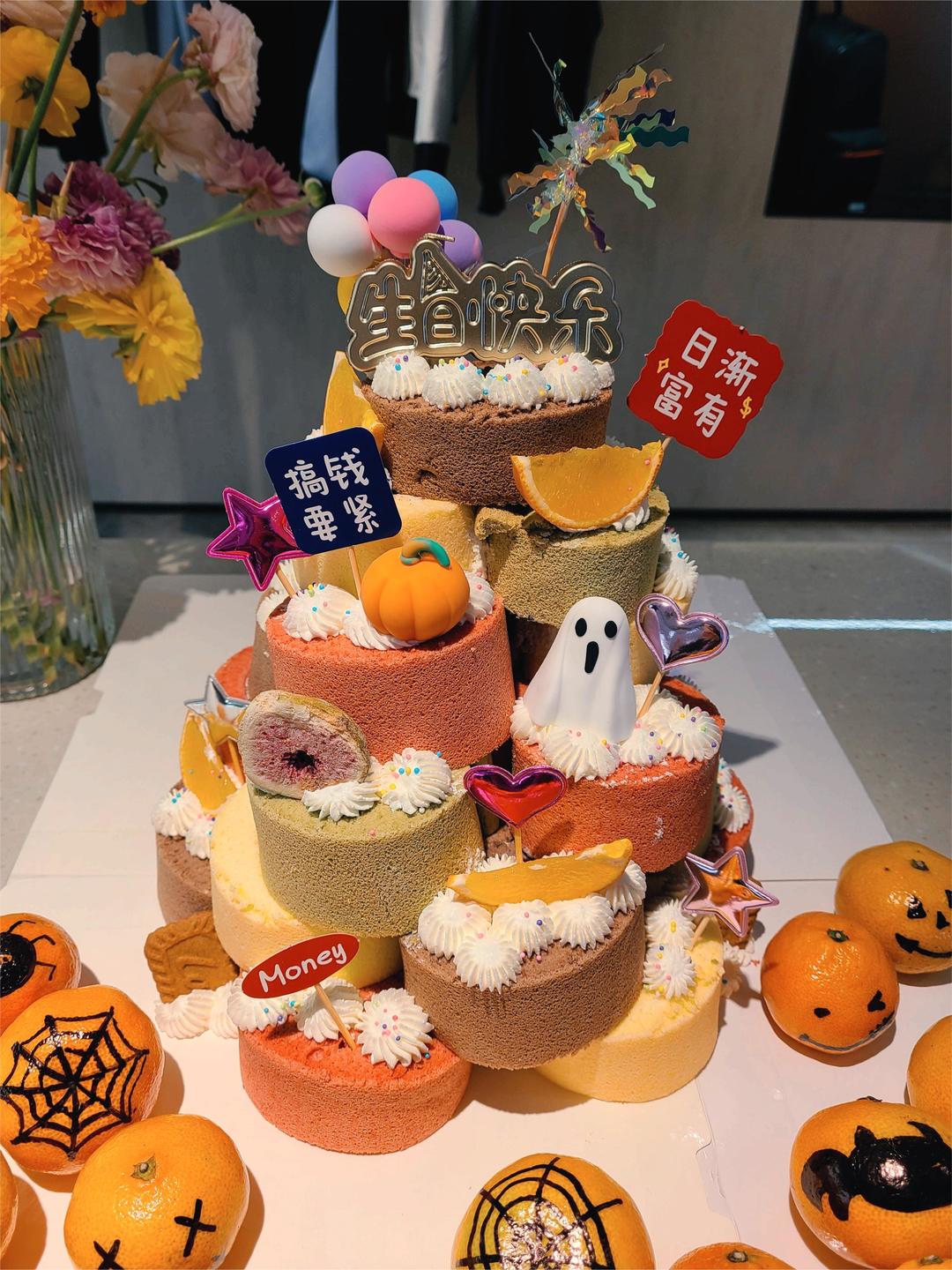 堆起来的蛋糕塔⁉️叠叠乐青提乳酪蛋糕🎂超乖