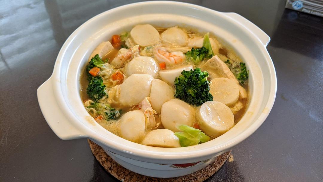 虾仁杂蔬豆腐羹