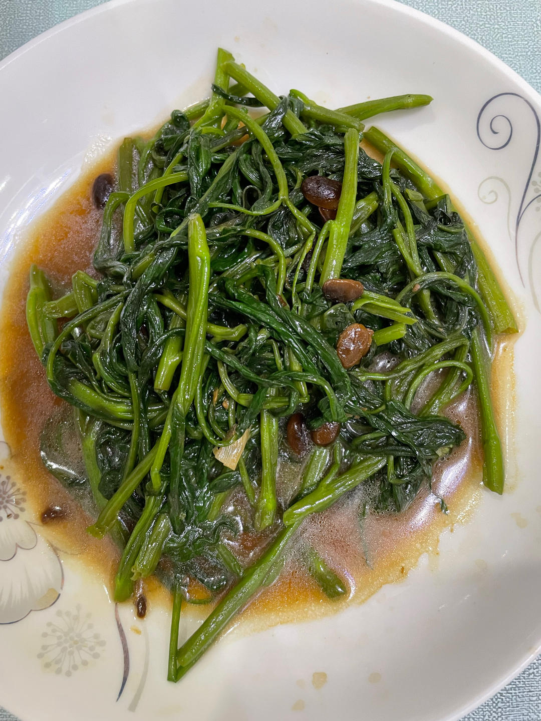 黄豆酱炒空心菜