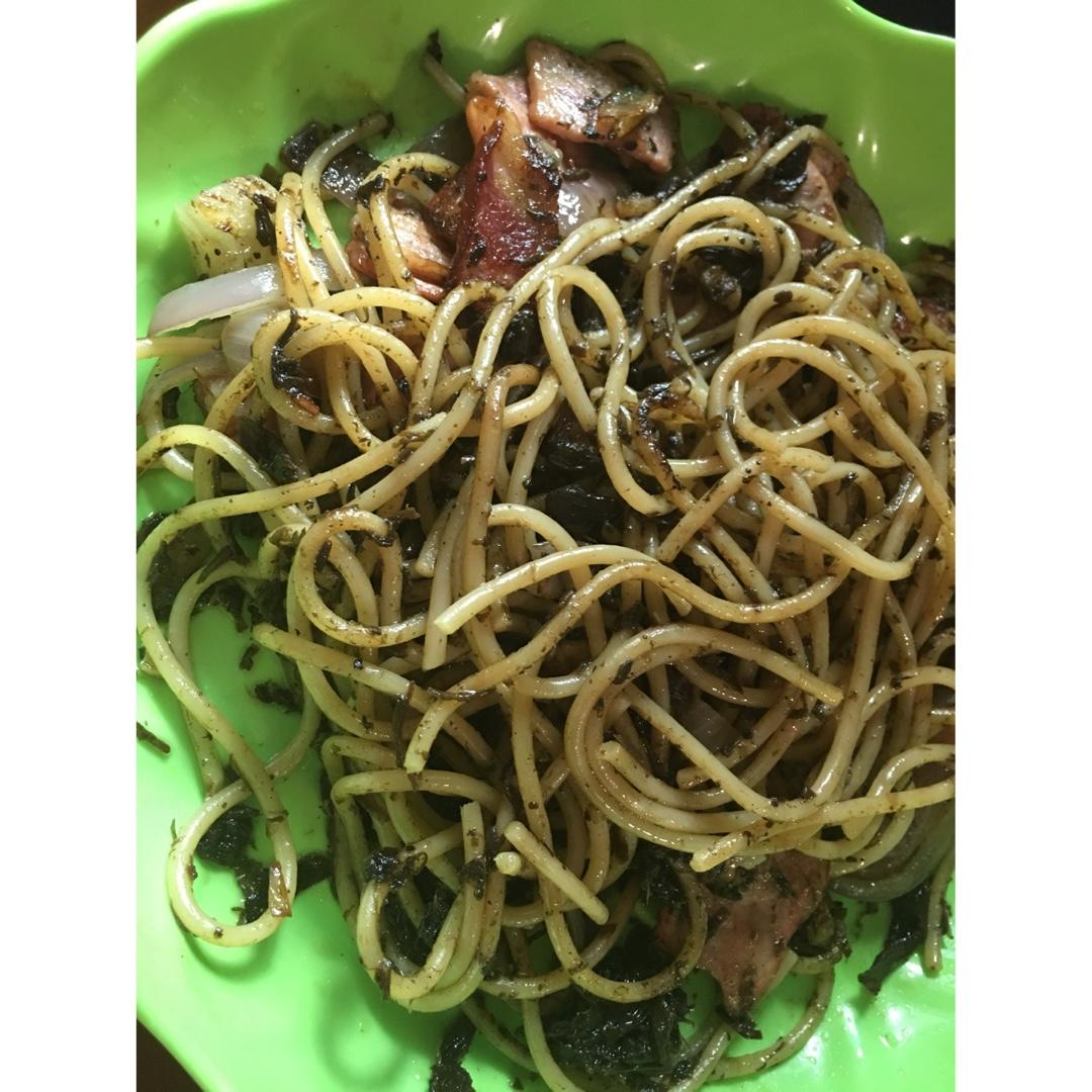 可能是最好吃系列--橄榄菜培根意面