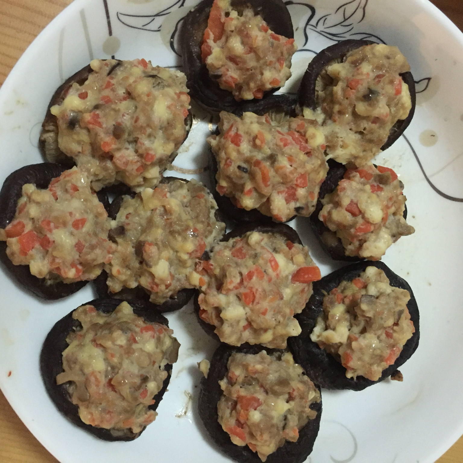 豆腐肉末酿香菇