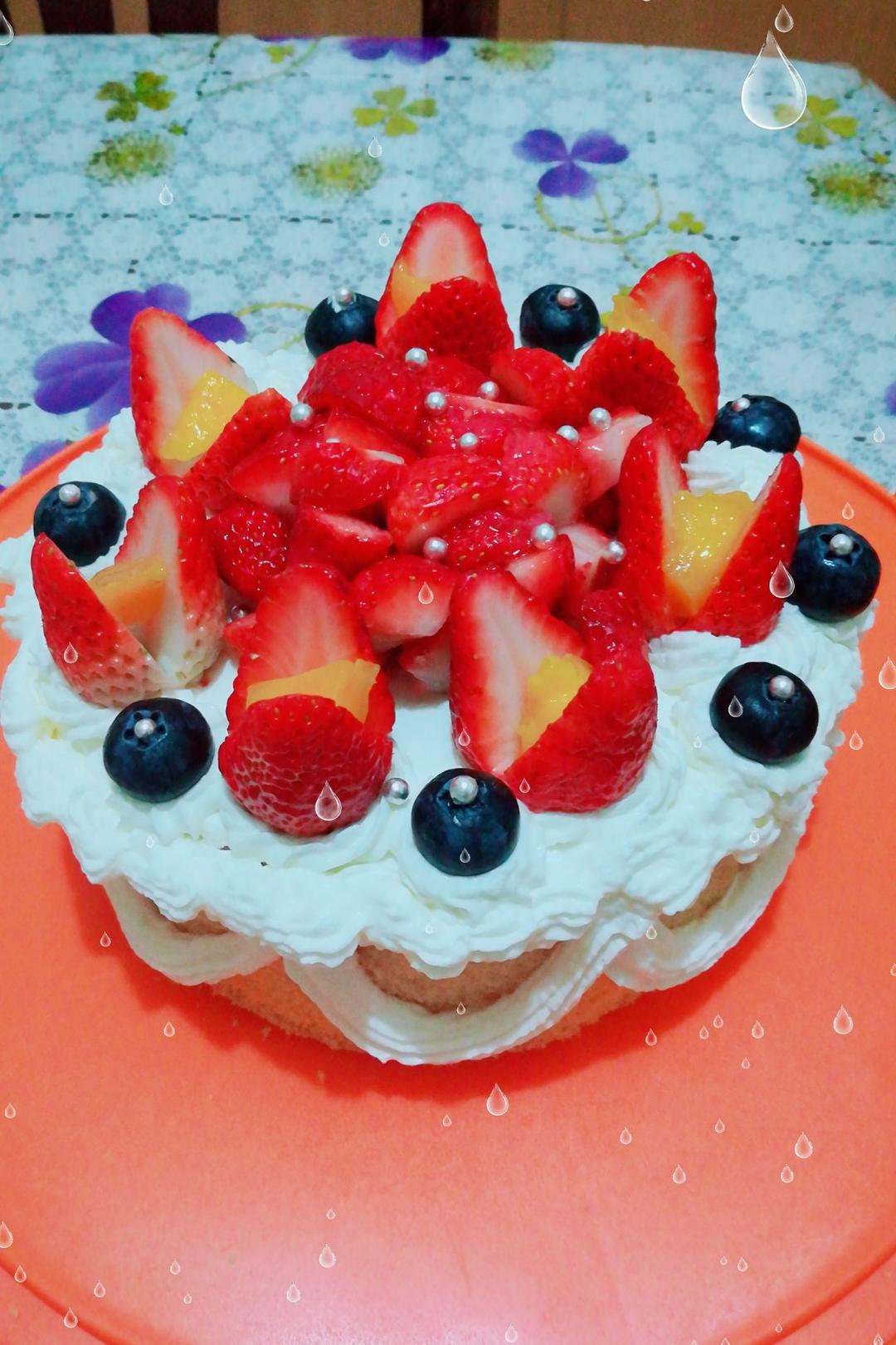 【零失败】不会裱花没关系的水果裸蛋糕 芒果裸蛋糕 完美戚风胚