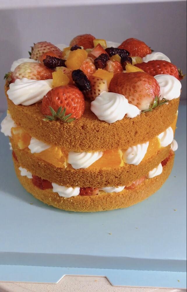 zitay做的颜值爆表的水果裸蛋糕装饰