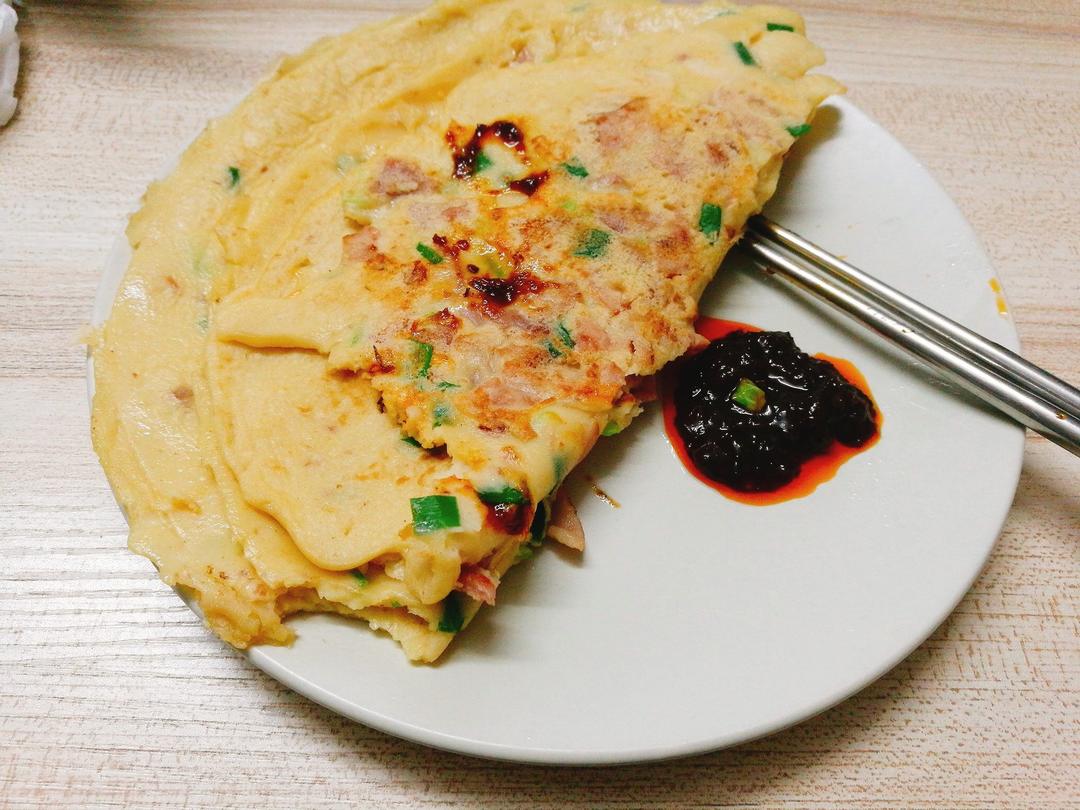培根香葱鸡蛋饼